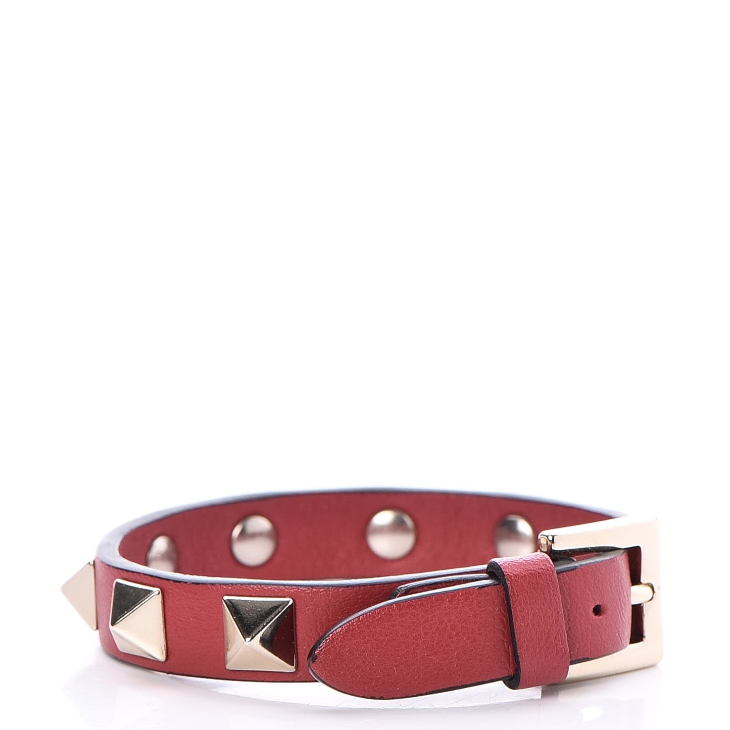 Vitello Rockstud Bracelet Red