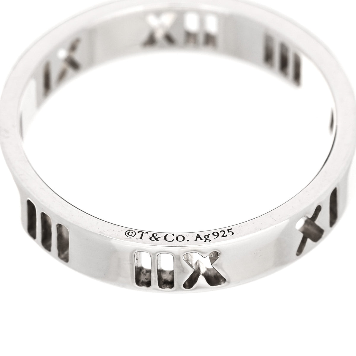 Tiffany Sterling Silver Narrow Atlas Pierced Ring 50 5.25 4 of 4