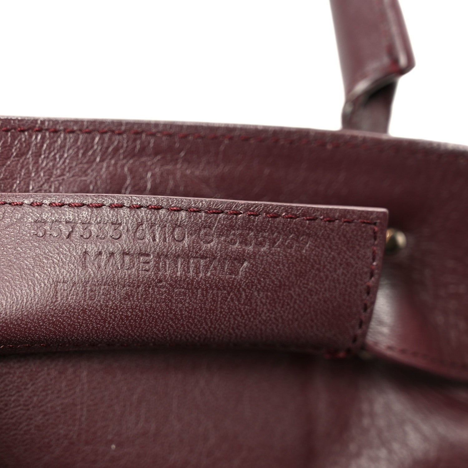 Balenciaga Calfskin Papier Mini A4 Zip Around Tote Rouge Aubergine 7 of 10