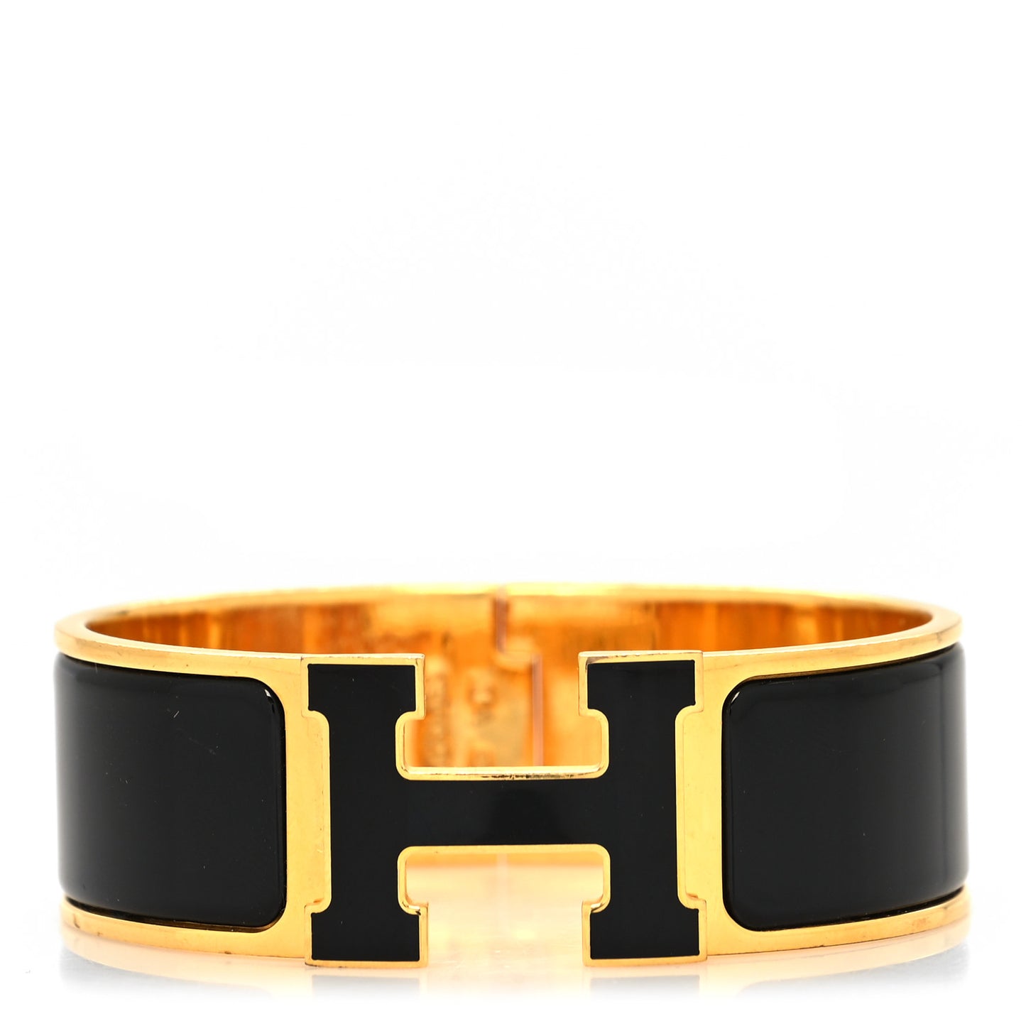 Enamel Wide Clic Clac H Bracelet PM Black