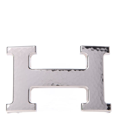 Hermes Palladium Martelee 32mm H Belt Buckle Silver 1 of 3