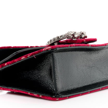 Gucci Velvet Skipper Crystal GG Monogram Small Dionysus Shoulder Bag Red Cipria Black Black Diamond 10 of 11