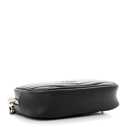 Saint Laurent Grain De Poudre Matelasse Monogram Mini Lou Camera Bag Black 4 of 13