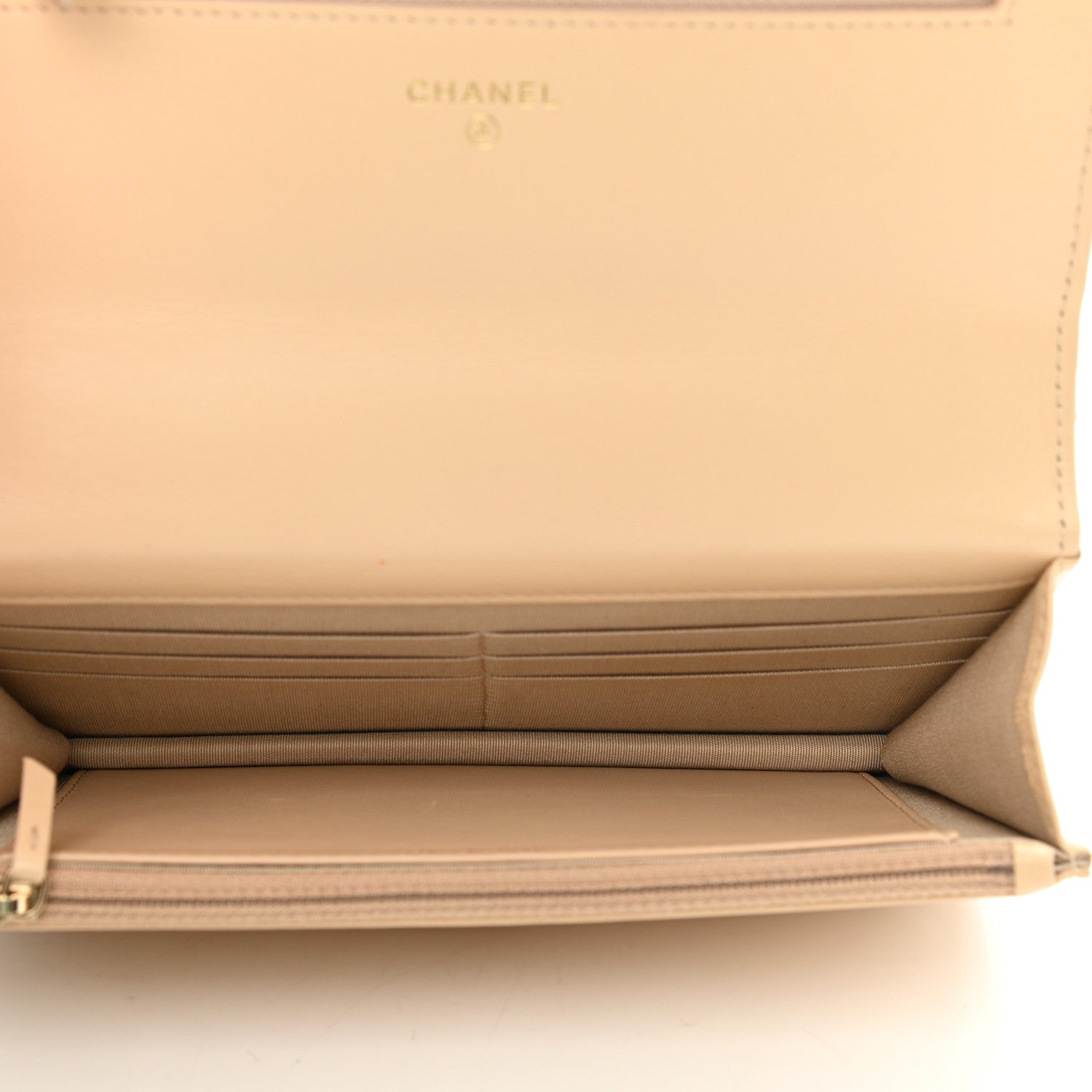 Chanel Goatskin Quilted Chanel 19 Wallet On Chain WOC Beige 5 of 14
