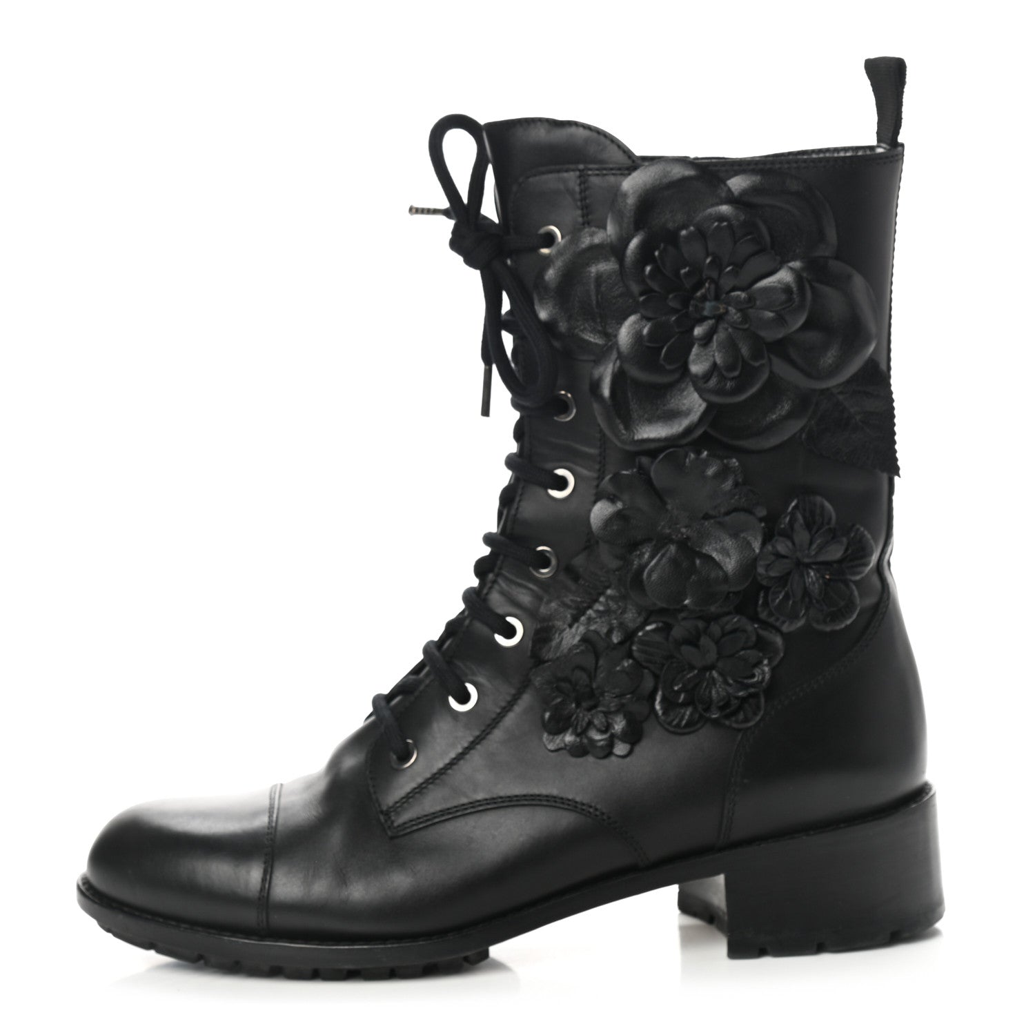 Valentino Garavani Calfskin Techno Couture Combat Boots 39 Black 1 of 10
