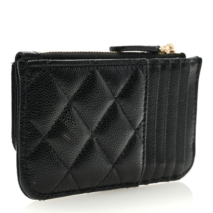 Chanel Caviar Quilted Flap Zip Card Holder Black 3 of 7