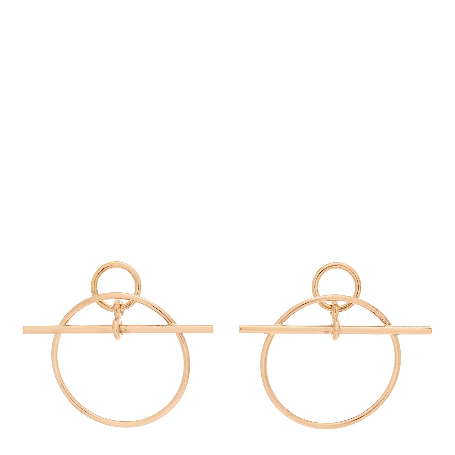 Hermes 18K Rose Gold PM Loop Earrings 1 of 4