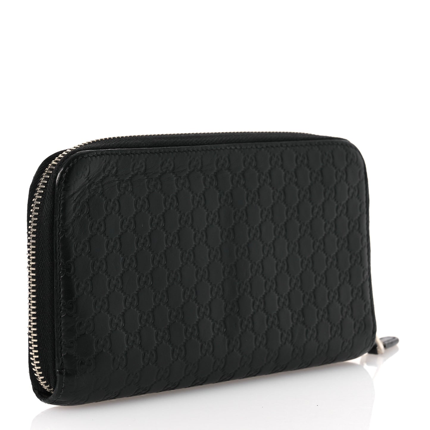 Microguccissima Zip Around Wallet Black