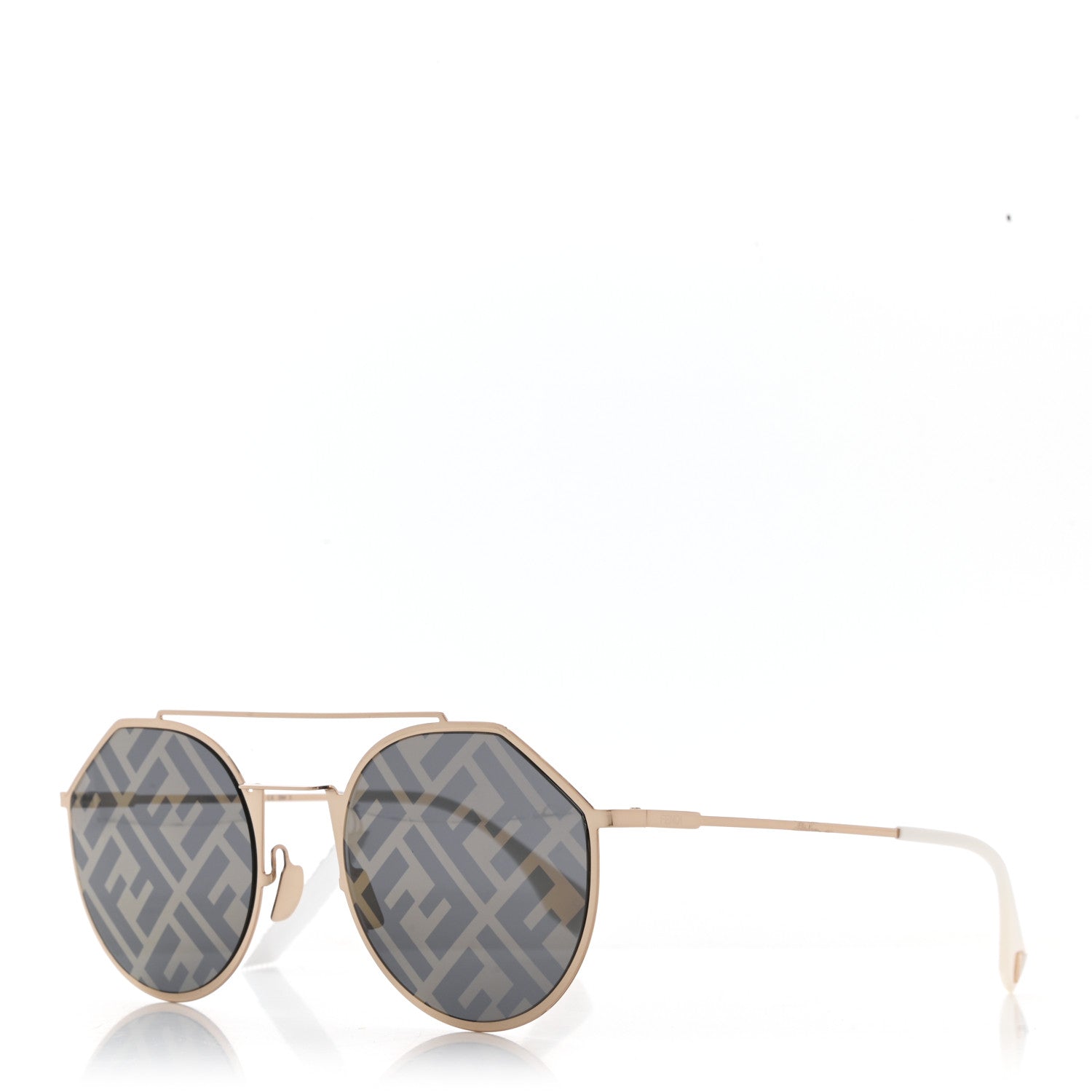 Fendi Metal Eyeline Aviator Sunglasses FF M0021/S Gold 1 of 7