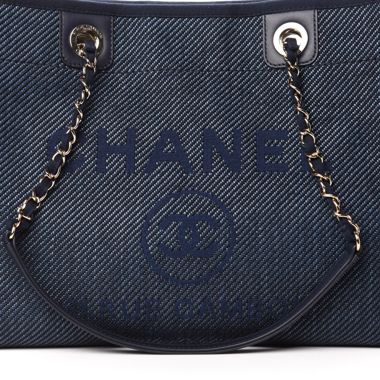 Mixed Fibers Small Deauville Tote Navy Blue