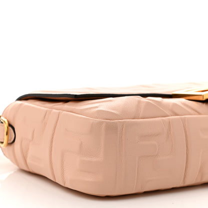 Fendi Nappa FF 1974 Embossed Baguette Baby Pink 9 of 11