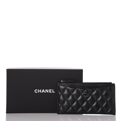 Chanel Iridescent Caviar Quilted Classic Zip Pouch Black 8 of 8
