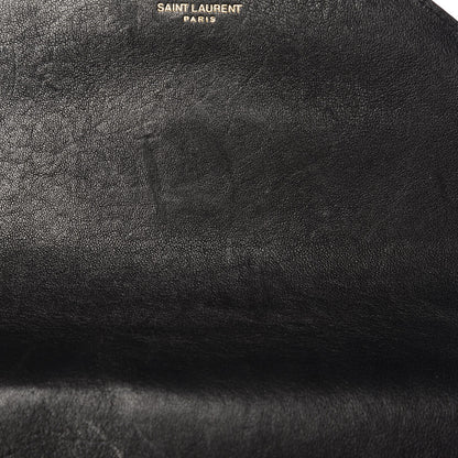 Saint Laurent Sheepskin Matelasse Chevron Monogram Medium College Bag Black 9 of 9