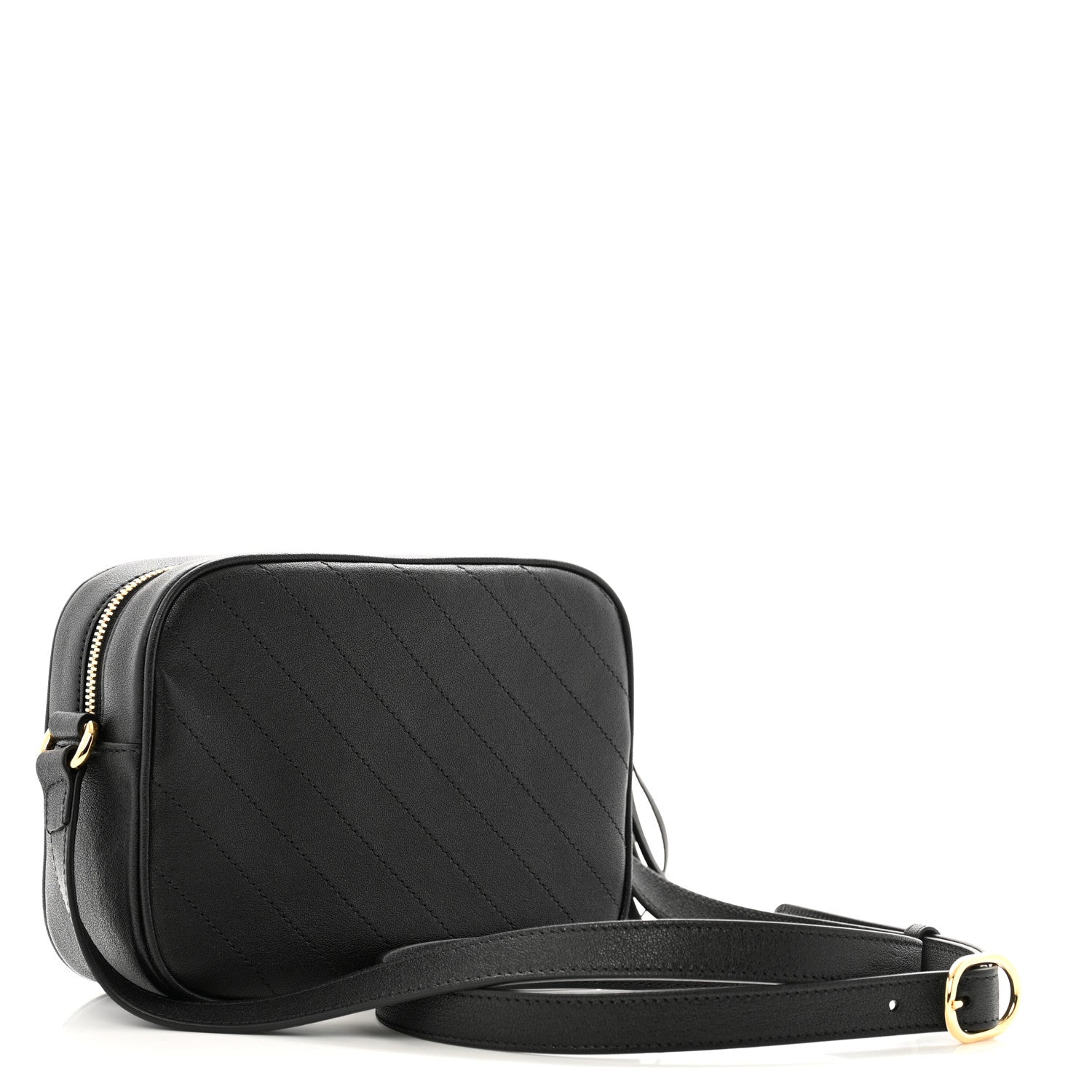 Gucci Sakai Be Green Calfskin Diagonal Stitched Small Blondie Shoulder Bag Black 3 of 11