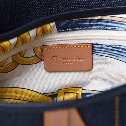 Christian Dior Denim Calfskin Saddle Bag Blue 6 of 9