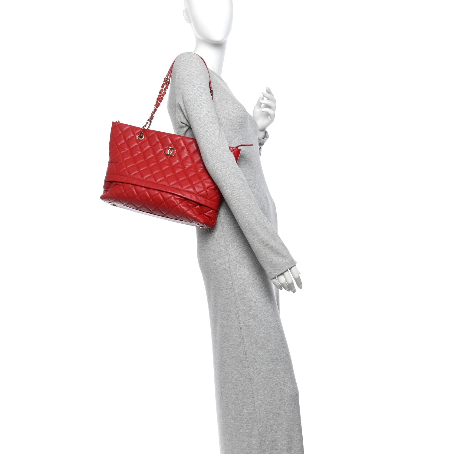 Chanel Caviar Quilted Rolled Up Tote Red 2 of 10