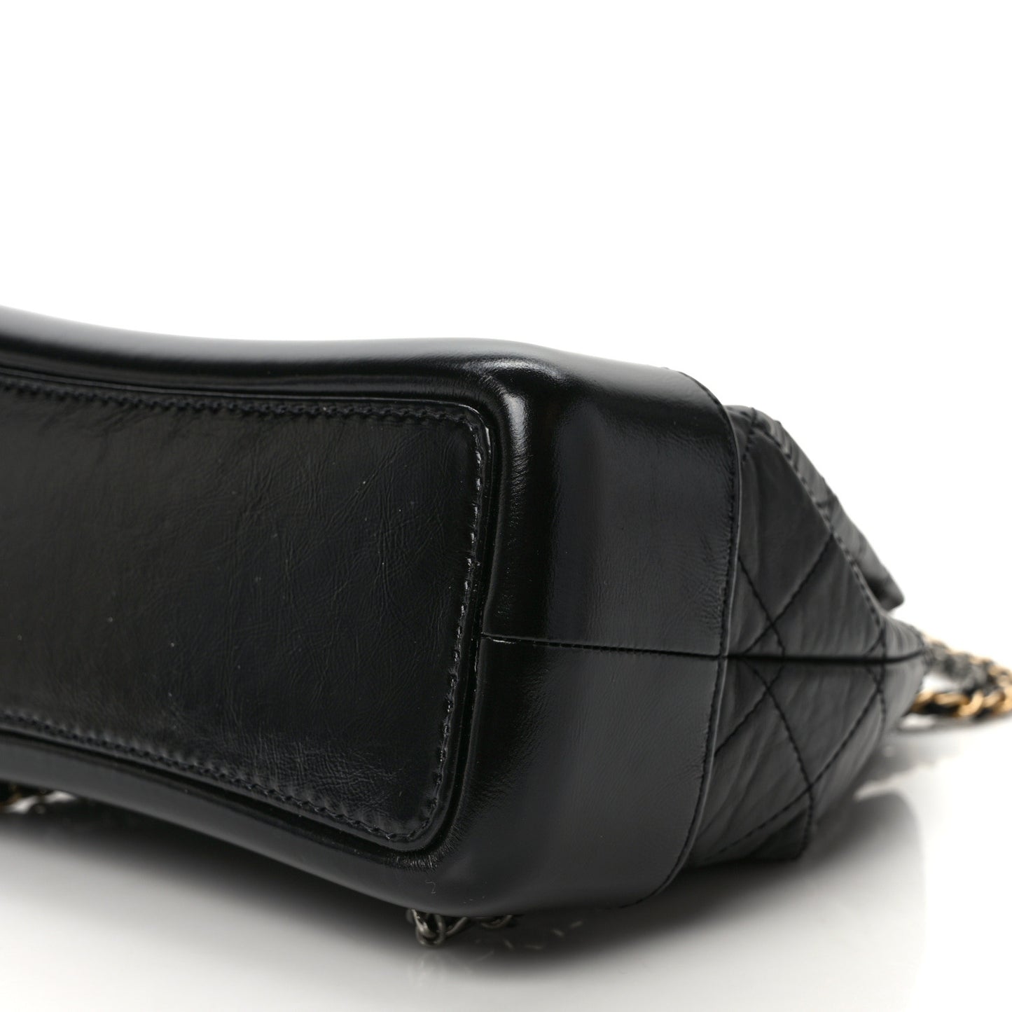 Aged Calfskin Quilted Small Gabrielle Backpack Black