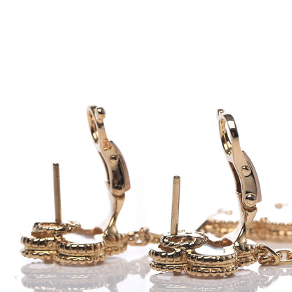 Van Cleef & Arpels 18K Yellow Gold Mother of Pearl 2 Motifs Magic Alhambra Earrings 4 of 4