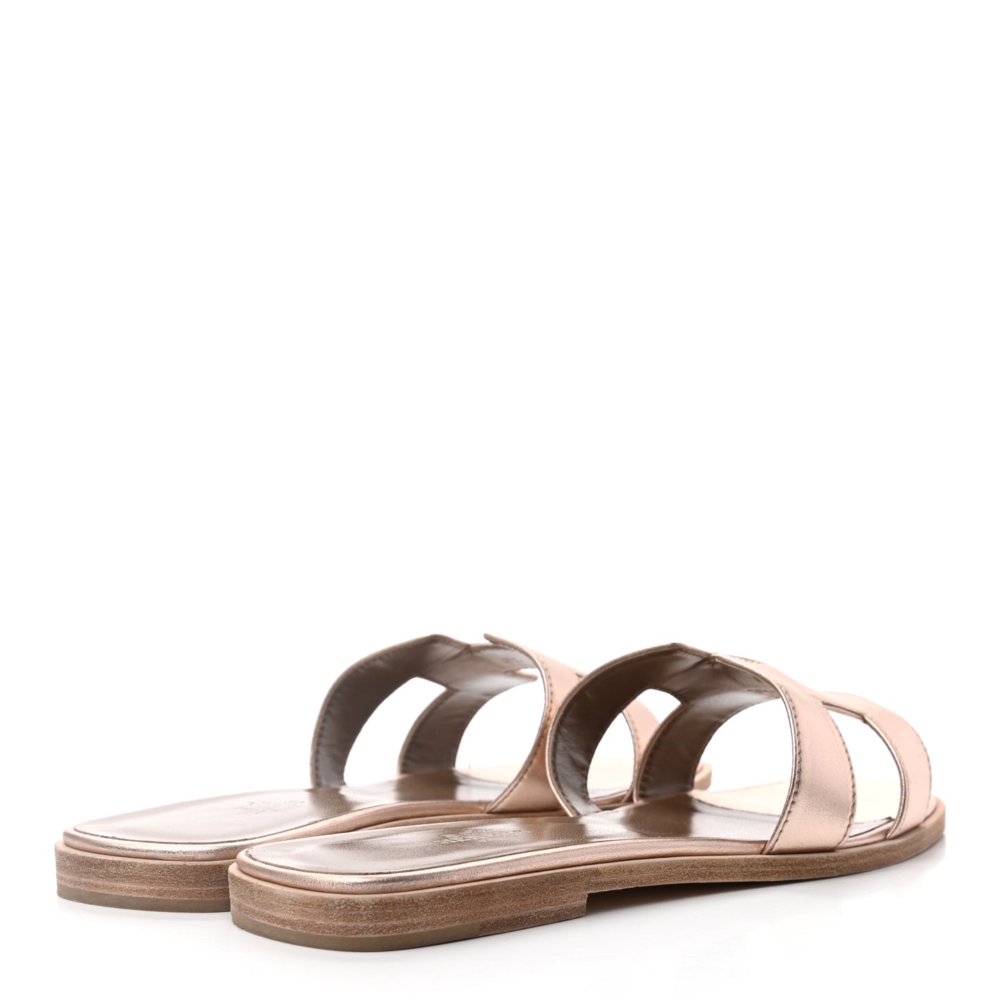 Metallic Calfskin Oran Sandals 40.5 Rose Dore