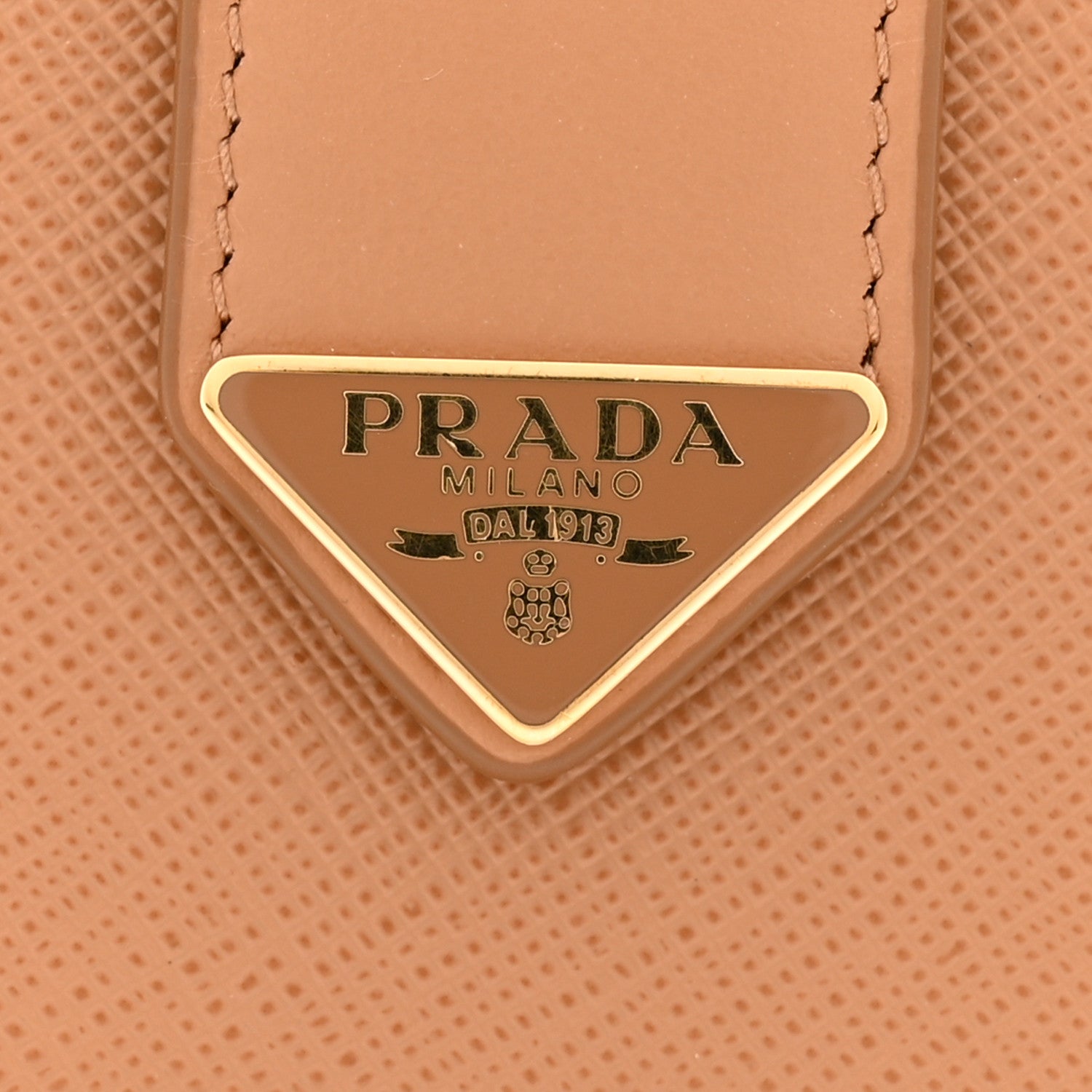 Prada Saffiano Calfskin Large Triangle Continental Wallet Naturale 18 of 18
