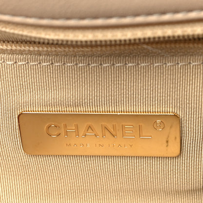 Chanel Lambskin Quilted Maxi Chanel 19 Flap Light Beige 6 of 9