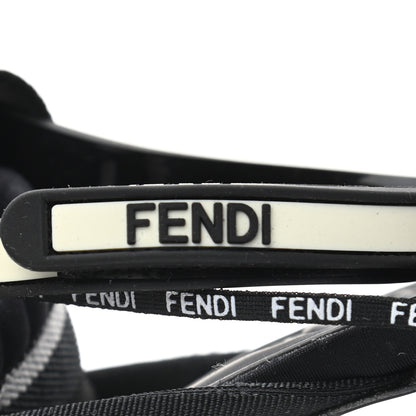 Fendi Technical Mesh FF FFreedom Patchwork Low Heel Peep Toe Sandals 40 Tobacco Black Asfalto 8 of 8