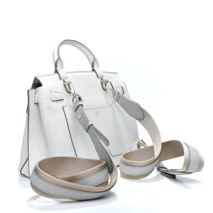 MCM Grained Calfskin Medium Milla Convertible Backpack White Flake 2 of 10