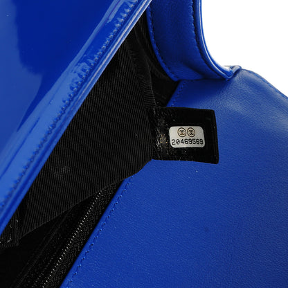 Chanel Patent Leather Large Boy Flap Plexiglass Bright Blue 6 of 7