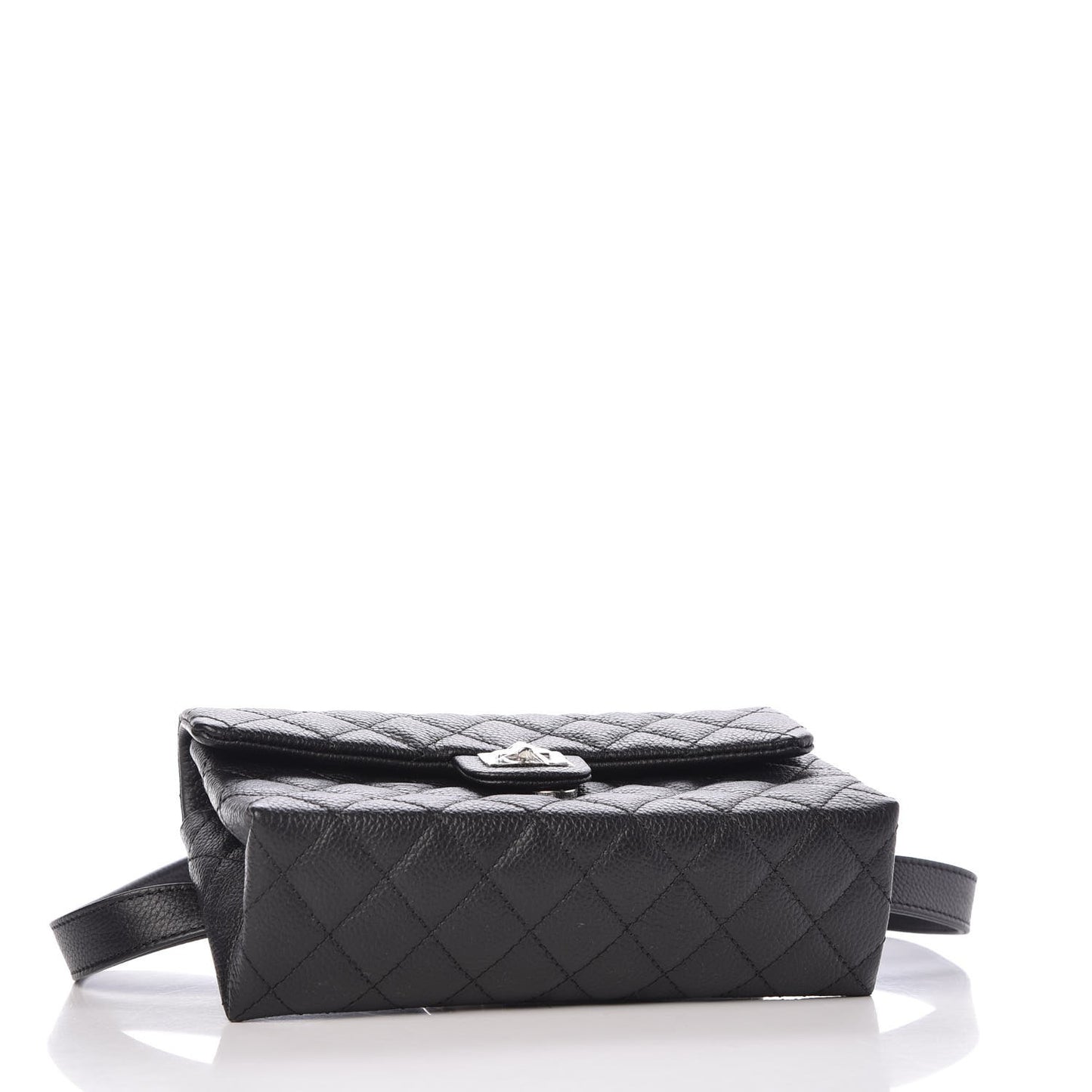 Grained Calfskin Quilted 2.55 Reissue Flap Belt Bag Clutch Black