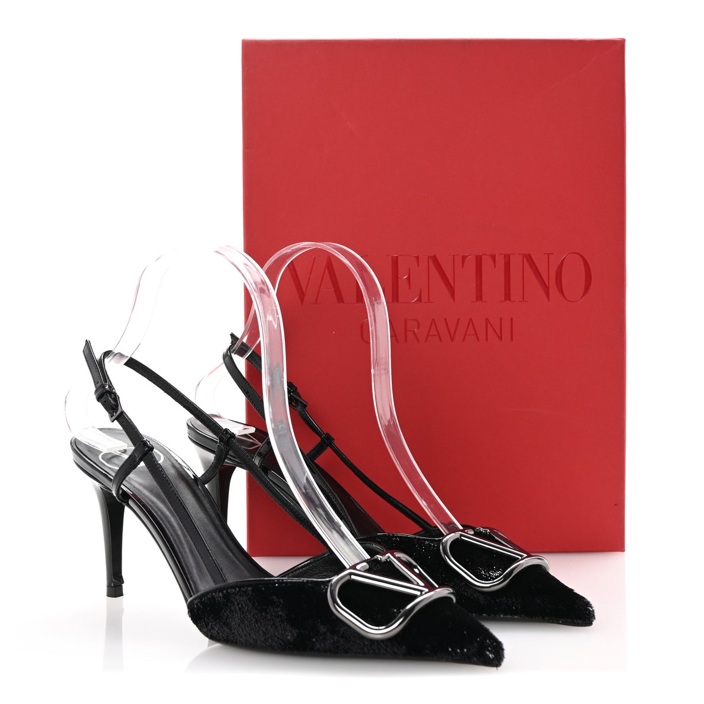 Sequin Fringed Vlogo Slingback Pumps 37 Black