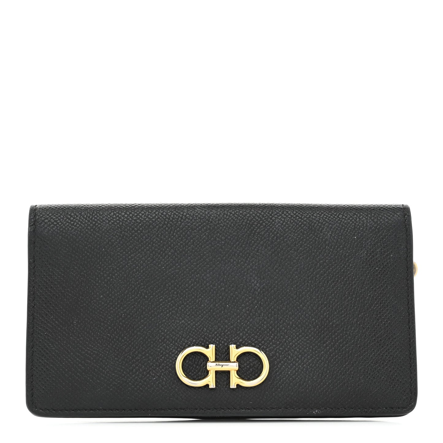 Grained Calfskin Gancini Continental Wallet Black