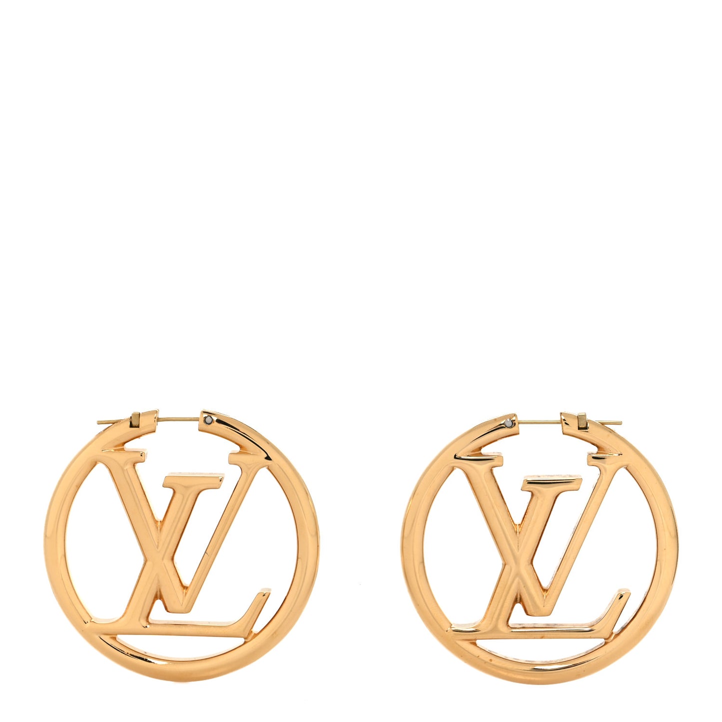 Metal Louise Hoop Earrings Gold
