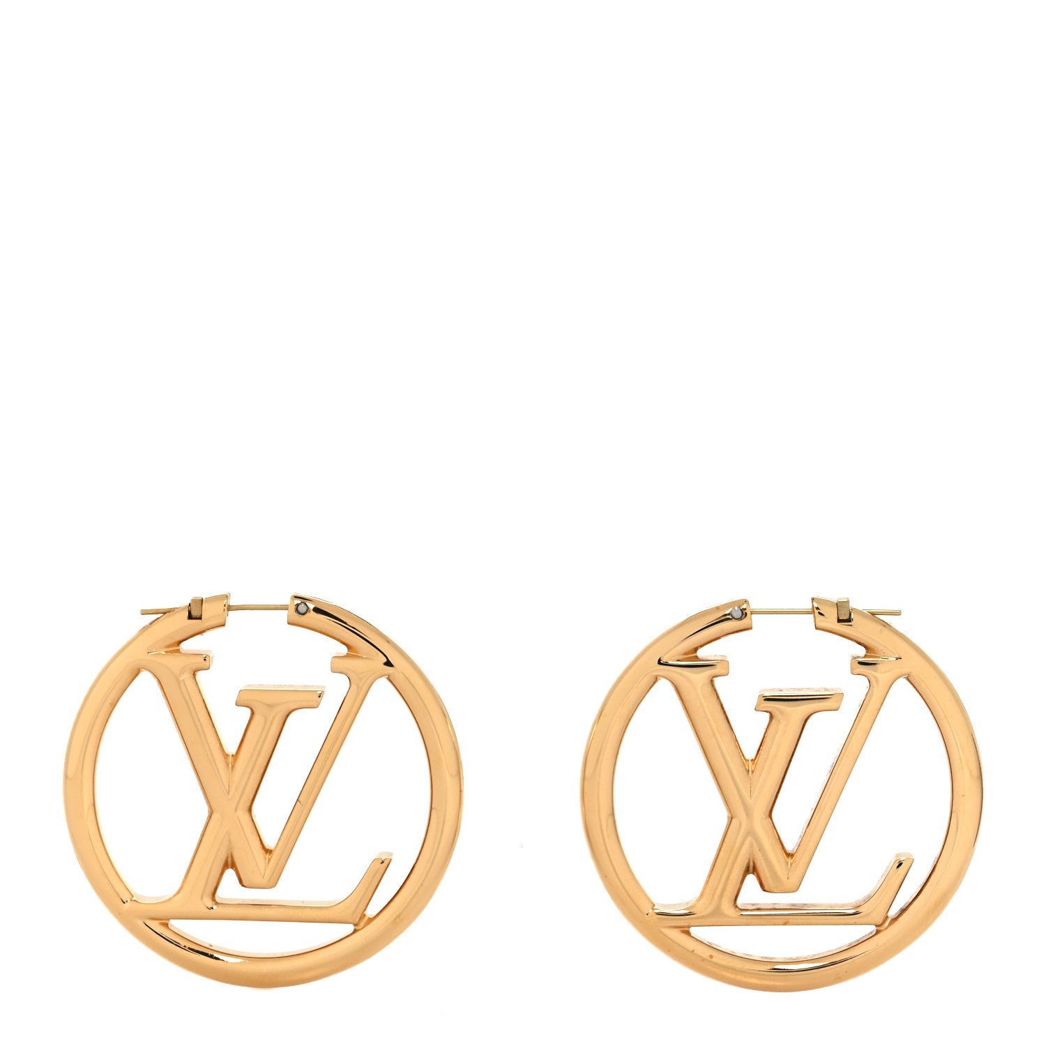 Louis Vuitton Metal Louise Hoop Earrings Gold 1 of 4