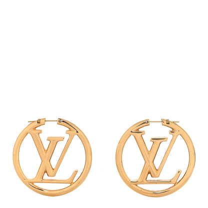 Louis Vuitton Metal Louise Hoop Earrings Gold 1 of 4