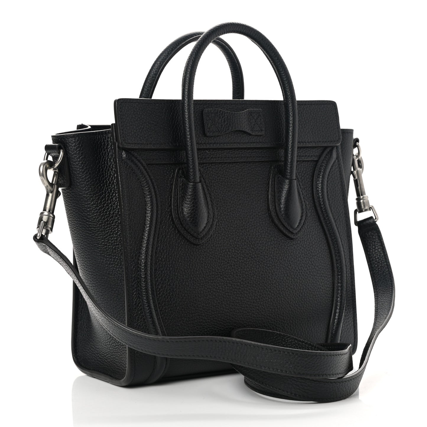 Drummed Calfskin Nano Luggage Black