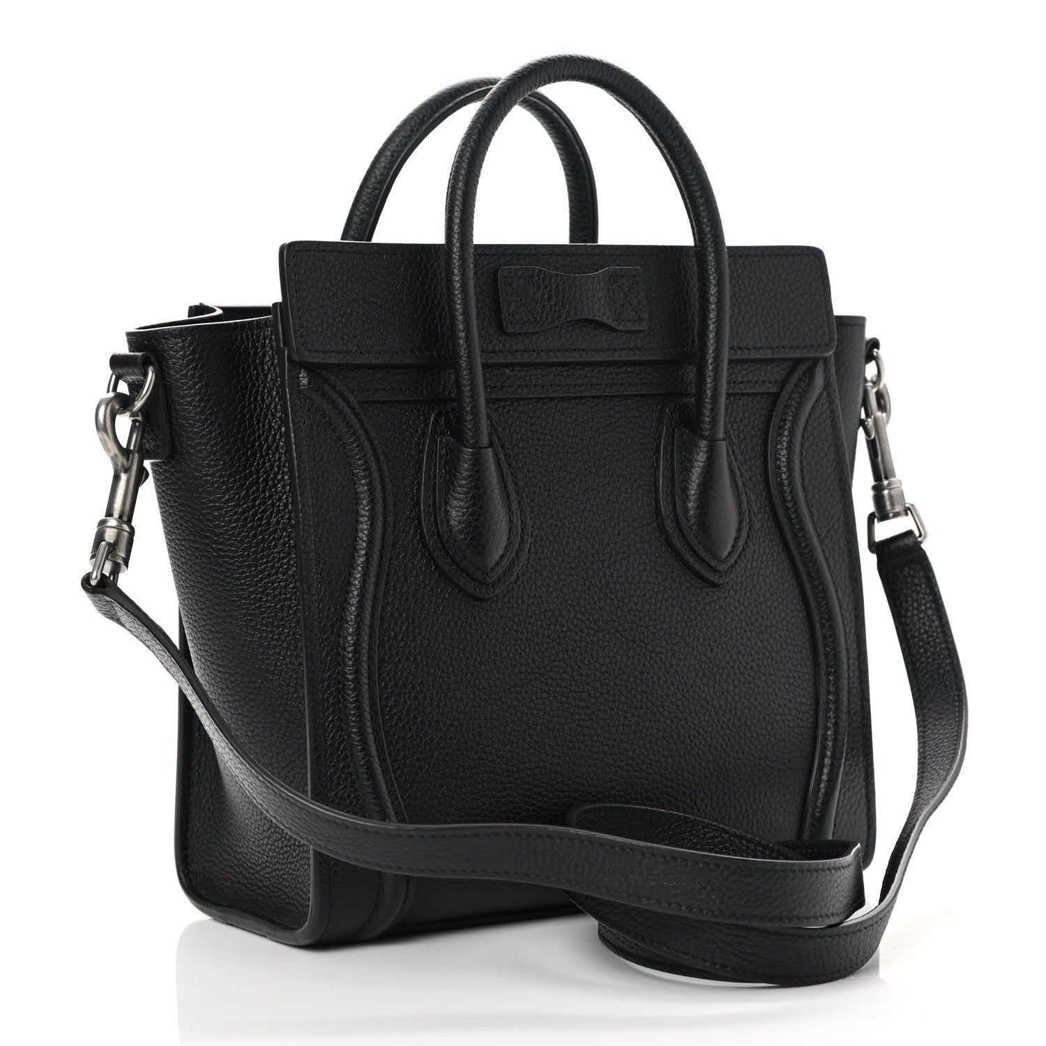 Celine Drummed Calfskin Nano Luggage Black 3 of 12