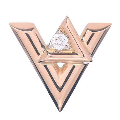 Louis Vuitton 18K Pink Gold Diamond LV Volt Single Stud Earring 1 of 5