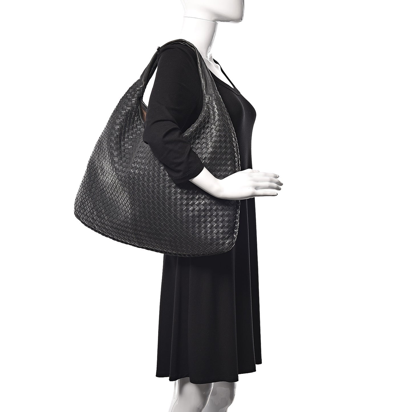 Nappa Intrecciato Maxi Veneta Hobo Ardoise
