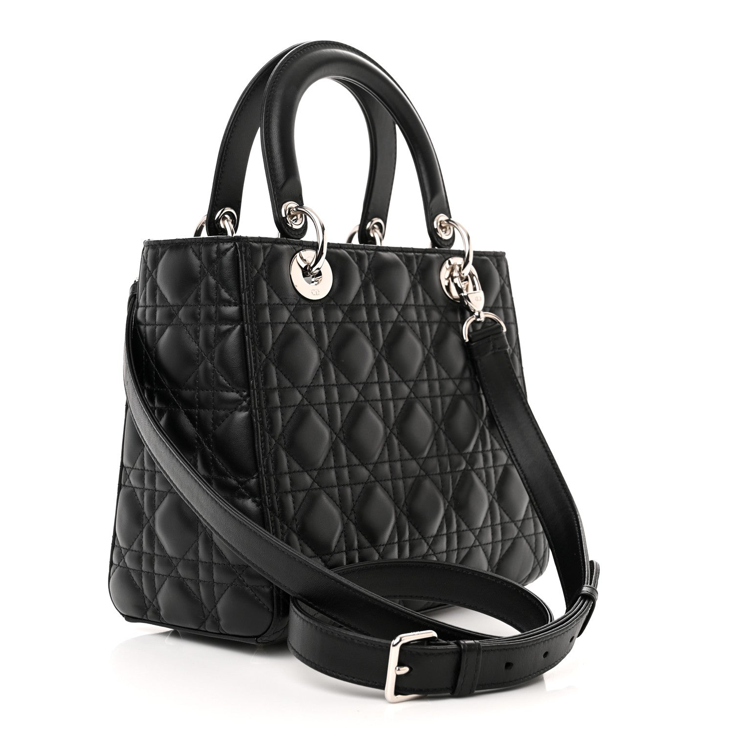 Christian Dior Lambskin Cannage Medium Lady Dior Black 3 of 10