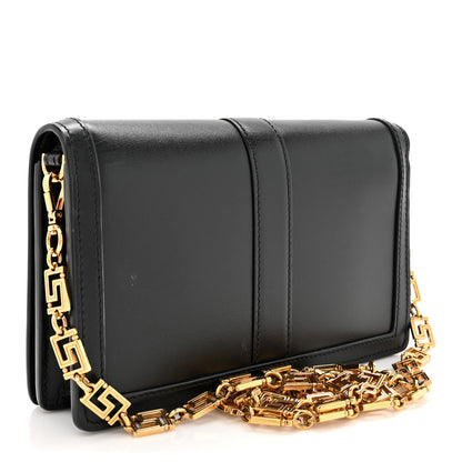 Versace Calfskin Greca Goddess Wallet On Chain Black 3 of 14