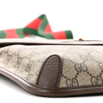 Gucci GG Supreme Monogram Web Medium Neo Vintage Flap Messenger Bag Beige New Acero Acero 9 of 11