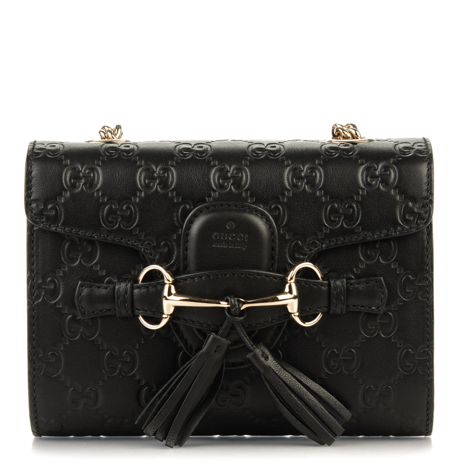 Gucci Guccissima Mini Emily Shoulder Bag Black 162517 – FASHIONPHILE