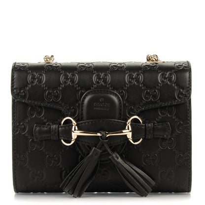 Gucci Guccissima Mini Emily Shoulder Bag Black 1 of 7