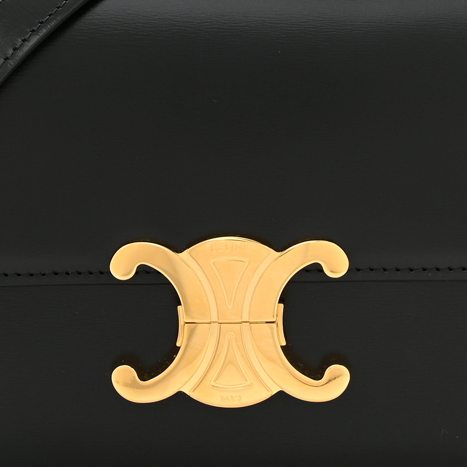 Celine Shiny Calfskin Teen Triomphe Black 7 of 9