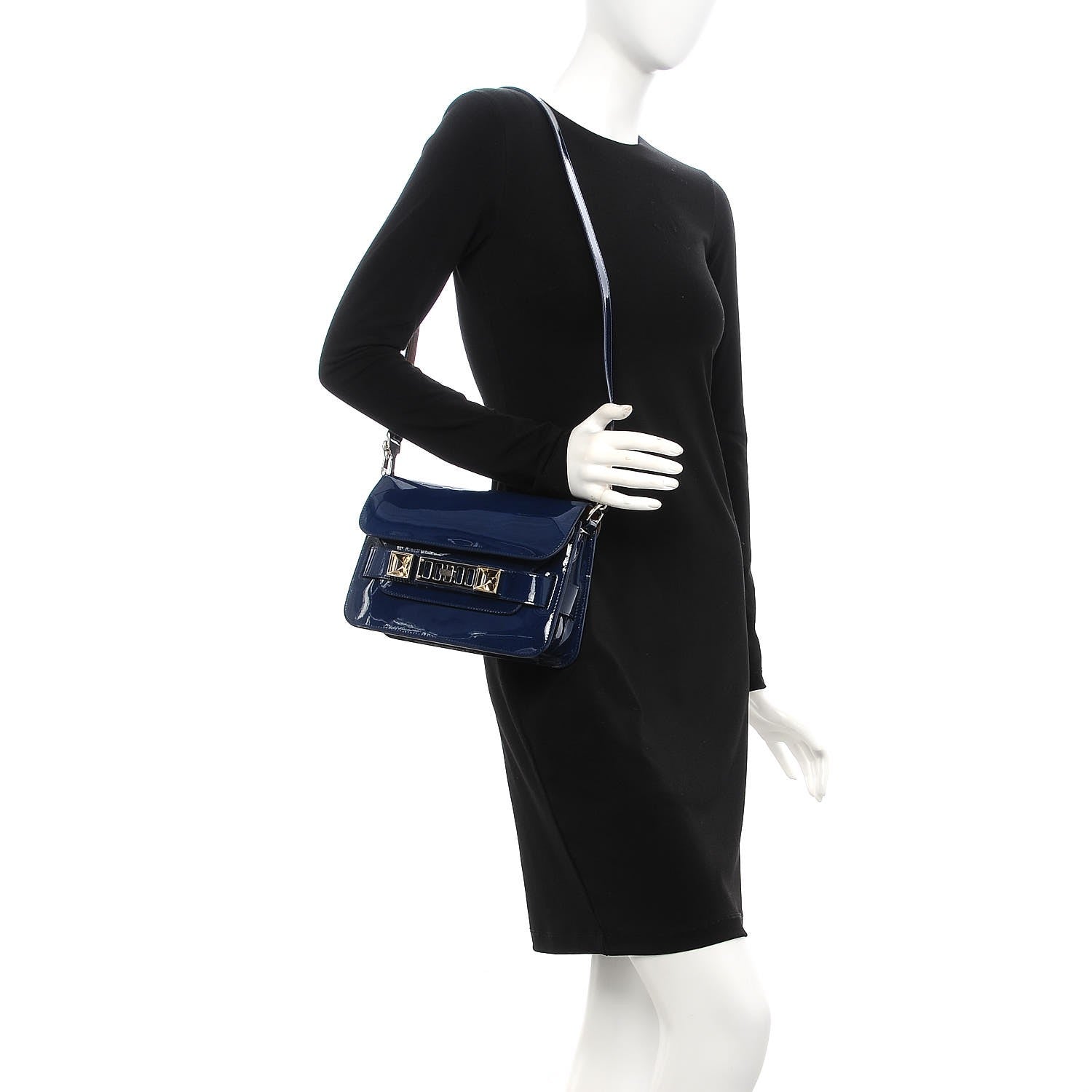 Proenza Schouler Patent Mini PS11 Classic Shoulder Bag Cadet Blue 2 of 13