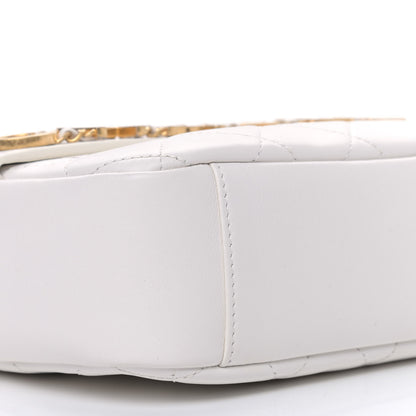 Chanel Calfskin Quilted Enchained Camera Case Bag White 8 of 9