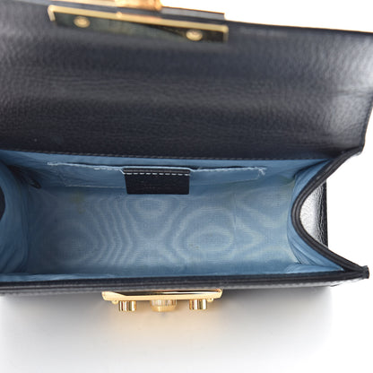 Gucci Grained Calfskin Bee Star Small Padlock Shoulder Bag Black 5 of 13