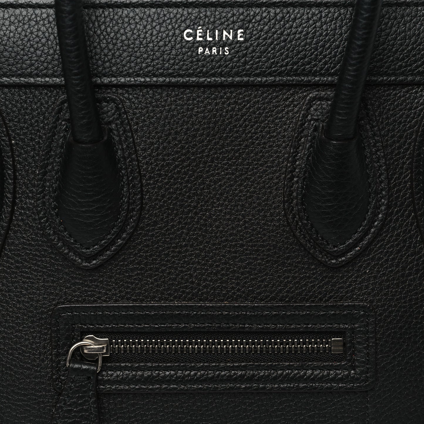 Drummed Calfskin Nano Luggage Black
