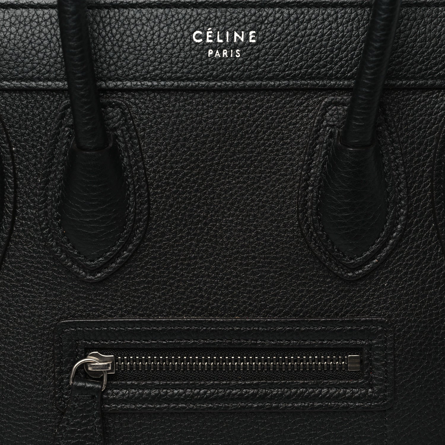 Celine Drummed Calfskin Nano Luggage Black 8 of 11