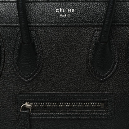 Celine Drummed Calfskin Nano Luggage Black 8 of 11
